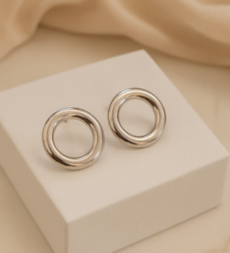 Silver Round Earrings