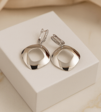 Silver CZ Drop Earrings