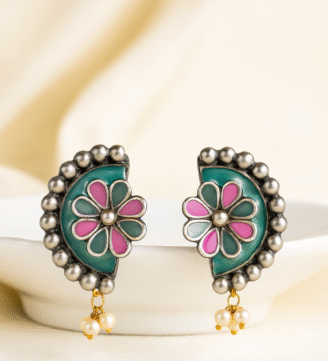 Antique Meena Work Earrings