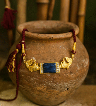 Gold Plated Choker with Labradorite