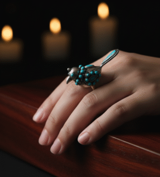 Chidiya Ring with Turquoise
